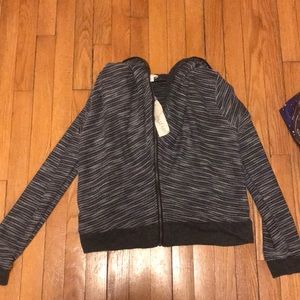 Light and dark gray zip up hoodie